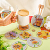 DIY Bees Theme Diamond Painting Acrylic Cup Mat Kits DIY-TAC0012-72-19