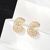 Brass Micro Pave Cubic Zirconia Stud Earrings EJEW-Z091-04G-C-4