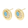 Brass Micro Pave Cubic Zirconia Stud Earrings EJEW-G471-13G-05-4