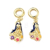 Brass Enamel Colorful Religion Virgin Mary European Dangle Charms KK-L256-10G-1