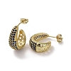 Brass Micro Pave Cubic Zirconia Stud Earrings EJEW-H308-10G-03-2