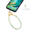Glass Round Bead Mobile Straps HJEW-YW00517-02-1