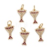 Brass Cubic Zirconia  Charms ZIRC-C024-13G-2