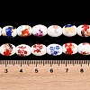 Floral Printed Porcelain Beads Strands PORC-L005-A-M-3