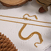 304 Stainless Steel Ball Chain Tassel Y Necklaces for Women NJEW-Z104-01G-2