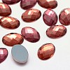 Faceted Glass Oval Cabochons X-GGLA-F008C-22-1