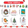 102Pcs Christmas Theme Plastic Self Adhesive Stickers DIY-SC0021-89-2