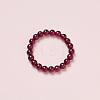 Adjustable Natural Garnet Bead Finger Rings FS-WGFFDB9-06-1