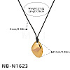 304 Stainless Steel Geometric Pendant Black Cord Necklaces FS-WG6204F-07-1
