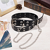 Gothic Alloy Chain Tassel Star Rivet PU Leather Waist Belts AJEW-WH20070-291B-4