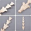 SUPERFINDINGS 6Pcs Rubber Wooden Carved Decor Applique WOOD-FH0001-88-2