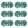 6Pcs Flower Glass Rhinestone Cabochons DIY-FG0010-18D-1