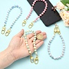 Glass Round Bead Mobile Straps HJEW-YW00517-04-4