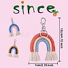 3Pcs Boho Rainbow Keychain Weaving Macrame Rainbow Tassel Keychain Cute Keychain for Women Girl Bag Wallet Accessories JX260A-2