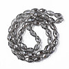 Electroplate Transparent Glass Beads Strands EGLA-N002-35-F01-2