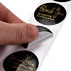 Flat Round Paper Thank You Stickers DIY-C042-04-4