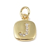 Rack Plating Brass Micro Pave CLear Cubic Zirconia Charms KK-E110-14G-J-1