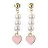 Natural Shell Pearl Dangle Earrings EJEW-JE05801-1