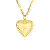 Golden Tone Brass Cable Chain Letter Heart Pendant Necklaces for Women PW-WG67FD6-06-1