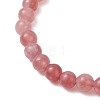 Natural Quartz Beaded Stretch Bracelets for Women Men BJEW-JB12965-02-3