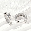 304 Stainless Steel Polishing Effect Hoop Earrings EJEW-M001-32P-3