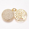 Brass Micro Pave Cubic Zirconia Pendants ZIRC-A009-42G-1