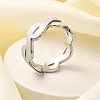 Textured Infinity 304 Stainless Steel Finger Ring for Women RJEW-L126-07B-P-1