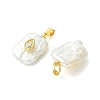 Natural Baroque Pearl Keshi Pearl Pendants PALLOY-JF05948-2