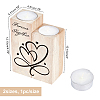 Memorial Series Wooden Candle Holder and Candles Set AJEW-SD0001-15H-2