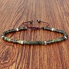 Natural Dragon Blood Heishi Beads Adjustable Braided Bracelets for Men Women BX7041-15-1