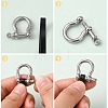 304 Stainless Steel Screw D-Ring Anchor Shackle Clasps STAS-E446-29AS-3