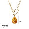 Brass Cubic Zirconia with Enamel Easter Egg Openable Bead Cage Pendant Necklaces FS-WGEA154-06-1