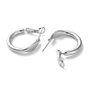 999 Sterling Silver Ring Hoop Earrings EJEW-P296-22P-2