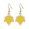 3 Pairs Maple Leaf Alloy Enamel Dangle Earrings EJEW-JE06091-3