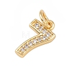 Brass Micro Pave Clear Cubic Zirconia Charms KK-G544-04G-07-2
