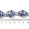 Handmade Blue and White Porcelain Beads Strands PORC-I027-13B-4