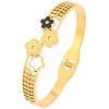 304 Stainless Steel & Acrylic Hinged Bangles for Women WG97382-01-4