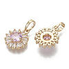 Brass Micro Cubic Zirconia Charms KK-N235-032B-2