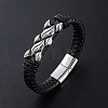 Punk Braided PU Leather Cord Bracelets FU5369-1-1