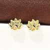 Peacock Brass Stud Earrings EJEW-S252-01G-1