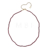 2.5MM Faceted Round Natural Tourmaline & Fluorite & Garnet & Obsidian & Lapis Lazuli Beaded Lariat Necklaces NJEW-JN05874-6