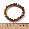 Natural Dragon Veins Agate Beaded Stretch Bracelets for Women Men BJEW-F483-01-5