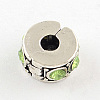 Brass Rhinestone European Clasps KK-N291-01AS-05-1