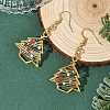Brass Glass Dangle Earrings for Women EJEW-TA00825-1