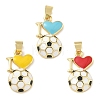 Football Theme Brass Enamel Pendants KK-A303-01B-G-1