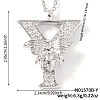 Brass Micro Pave Clear Cubic Zirconia Pendant Necklaces FS-WG7BC7F-14-1