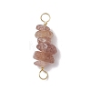 10Pcs 5 Styles Constellation Natural Citrine & Black Tourmaline & Aquamarine & Strawberry Quartz & Rose Quartz Copper Wire Wrapped Chip Beaded Connector Charms PALLOY-JF02905-01-3
