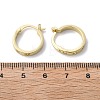 Brass Micro Pave Clear Cubic Zirconia Hoop Earrings EJEW-H125-18G-3