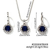 Brass Rhinestones Flat Round Jewelry Set VN0716-1-1