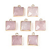 Natural Rose Quartz Faceted Pendants G-T139-95D-1